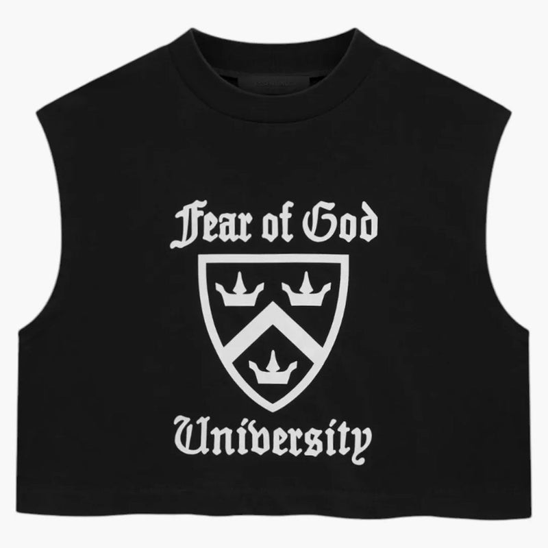 Fear Of God Essentials Women's Tri-blend Cropped Muscle Tee (fw24) Black