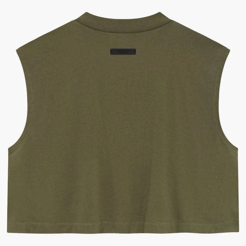 Fear Of God Essentials Womens Tri-blend Cropped Muscle Tee Military