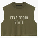 Fear Of God Essentials Womens Tri-blend Cropped Muscle Tee Military