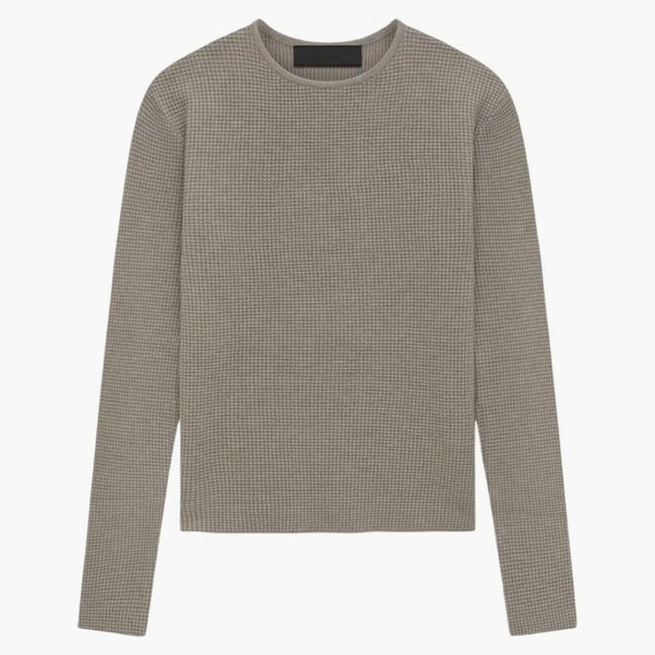 Fear of God Essentials Women's Waffle Fitted Long Sleeve Sweater Heather Gray