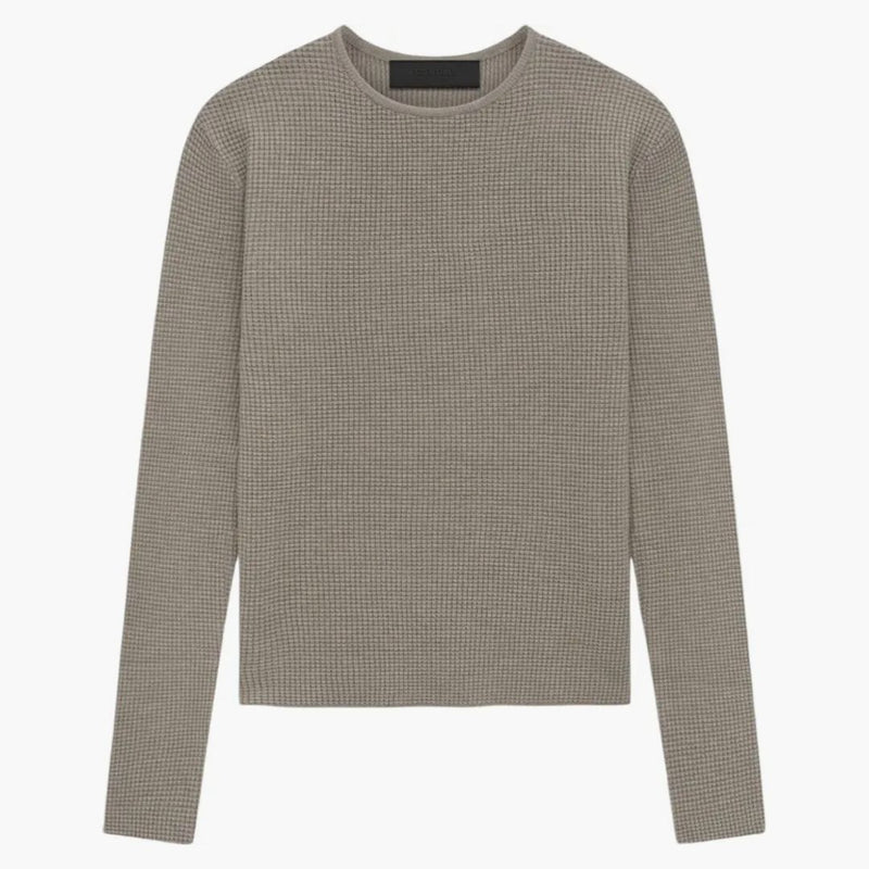 Strach z Boha Essentials Dámská vafle namontovaná svetr s dlouhým rukávem Heather