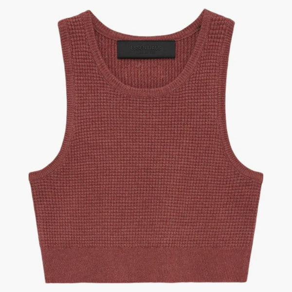 Fear of God Essentials Womens Waffle Sport Tank Crimson