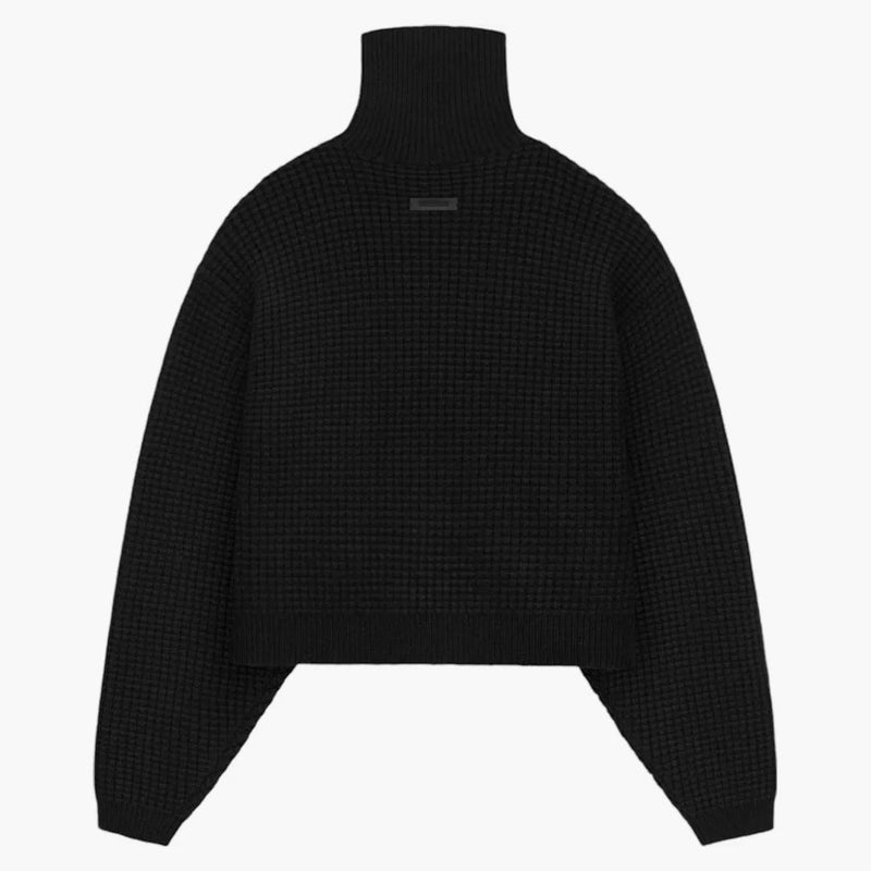 Rädsla för Gud Essentials Womens Waffle Turtleneck svart