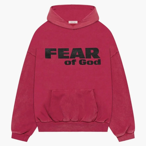 Fear Of God Vintage Fear Is Gone Hoodie Red/black