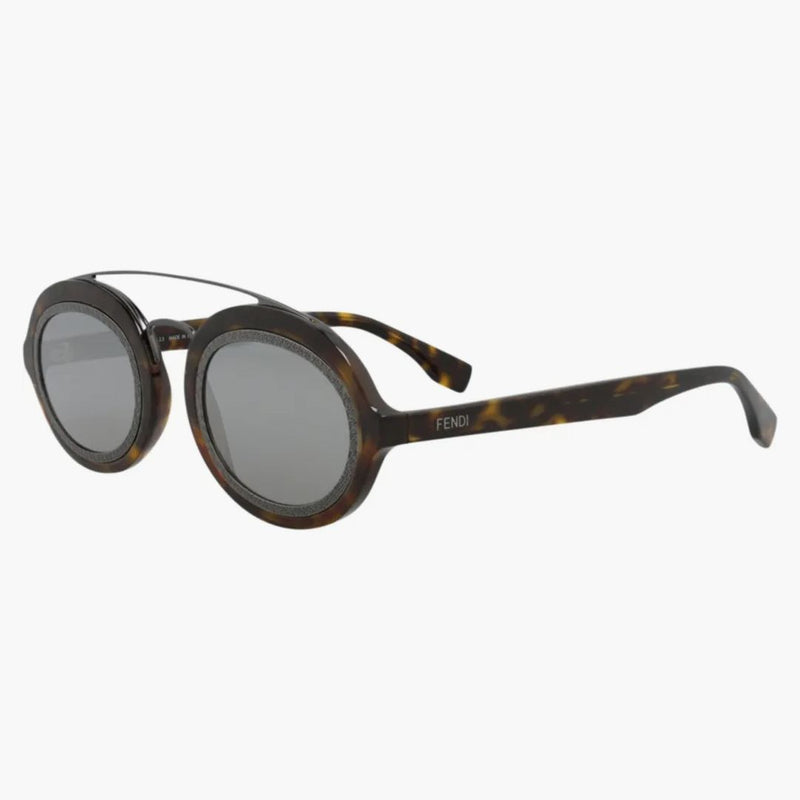 Fendi Aviator-frame Acetate Sunglasses Havana/havana/silver (fe40094i-52-52c)