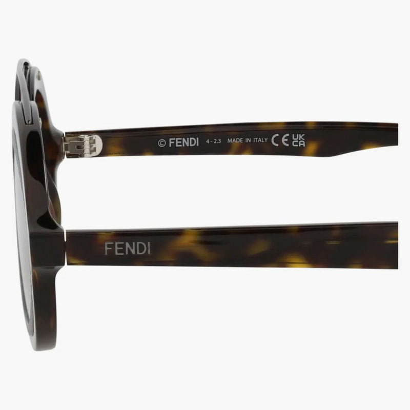 Fendi Aviator-frame Acetate Sunglasses Havana/havana/silver (fe40094i-52-52c)