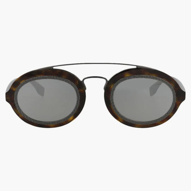 Fendi Aviator-frame Acetate Sunglasses Havana/havana/silver (fe40094i-52-52c)