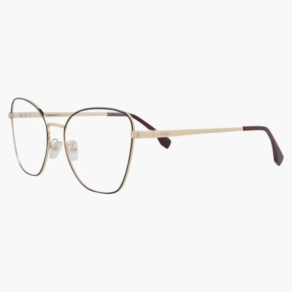 Fendi Cat Eye Eyeglasses Gold Gold Transparent (FE50007U-56-028)