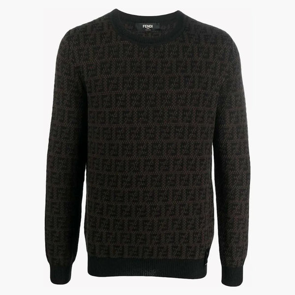 Fendi ff allover logo tröja brun/svart