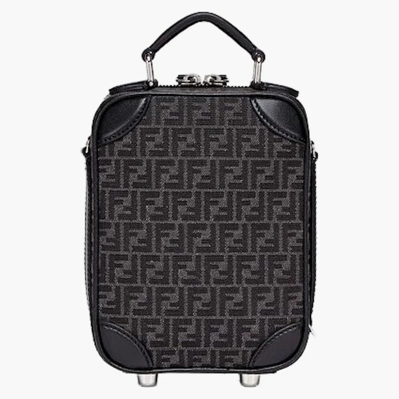 Fendi ff Jacquard mini vagn Micro Black