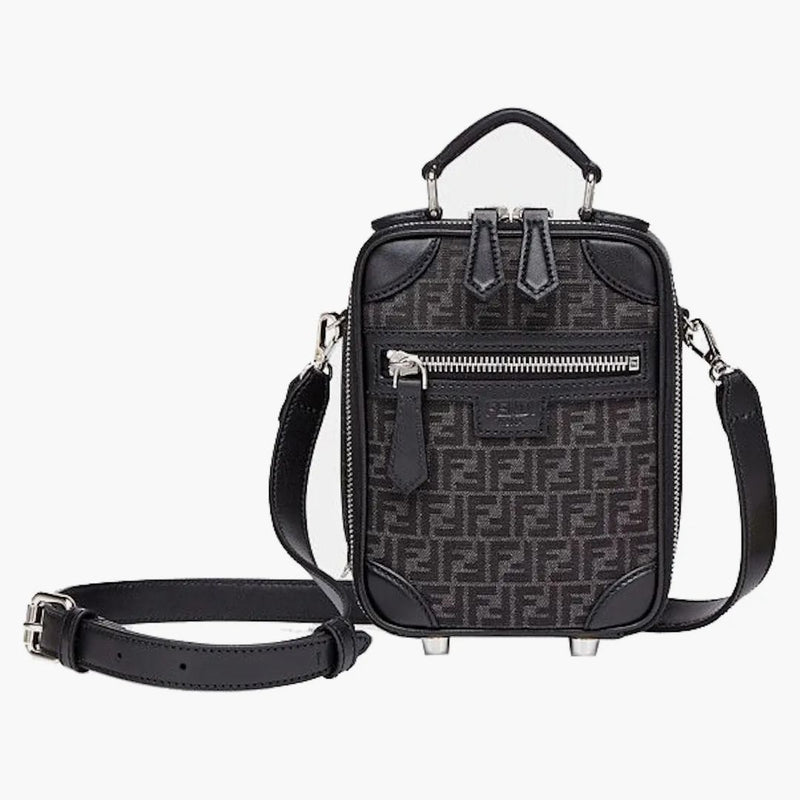Fendi ff Jacquard mini vagn Micro Black
