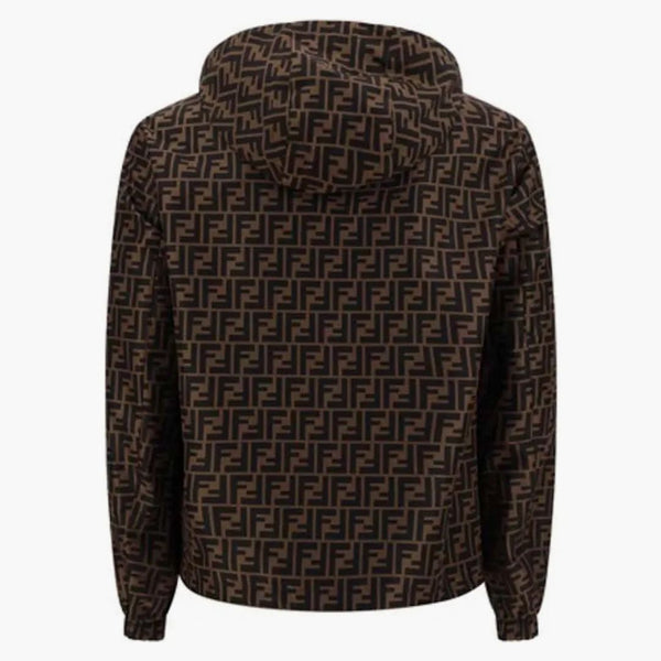 Fendi FF Logo Zip-Up Lightweight Jacket Tabacco/Moro