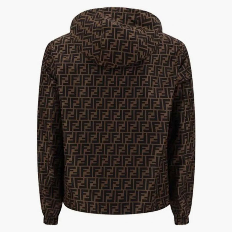 Fendi FF Logo Zip-Up Lightweight Jacket Tabacco/Moro