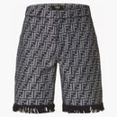 Fendi FF Monogram Denim shorts blue