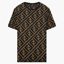 Fendi FF Monogram Printed T-Shirt Brown/Navy