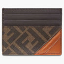 Fendi FF Panelled Card Holder Brown