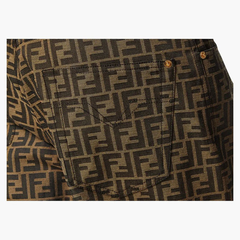 Fendi fendace ff blossed jacquard byxor bruna