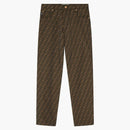 Fendi Fendace FF Flared Jacquard Pants Brown