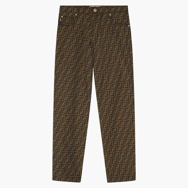 Fendi fendace ff blossed jacquard byxor bruna