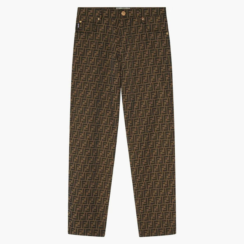 Fendi fendace ff blossed jacquard byxor bruna