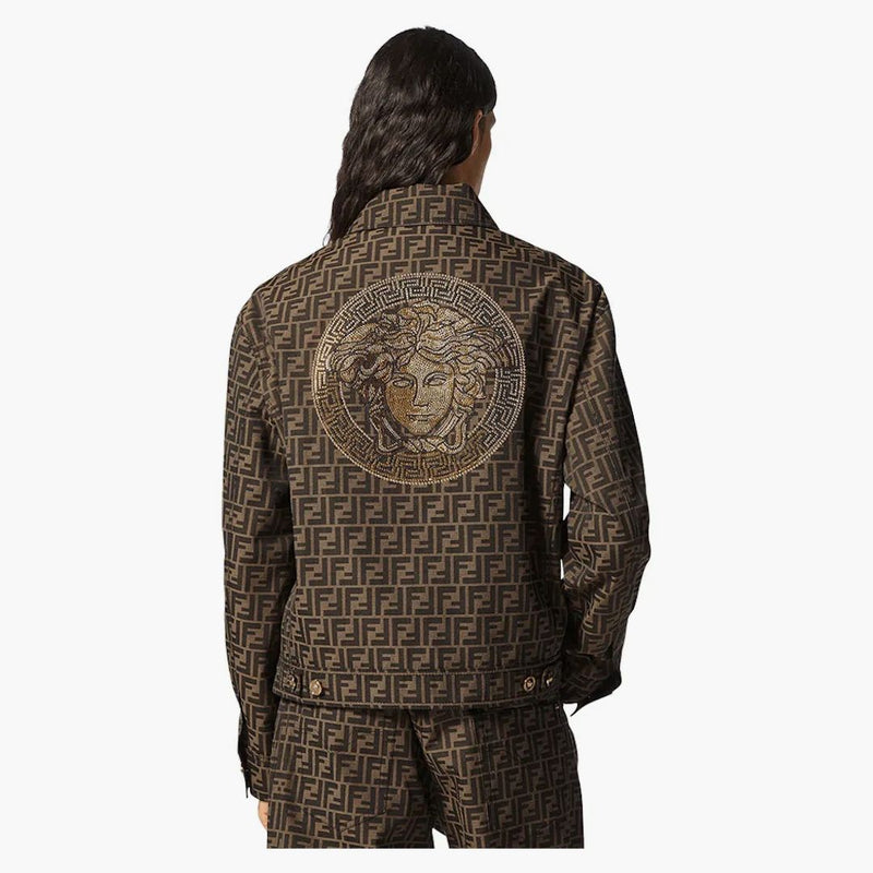 Fendi Fendace ff Jacquard Blazer Brown