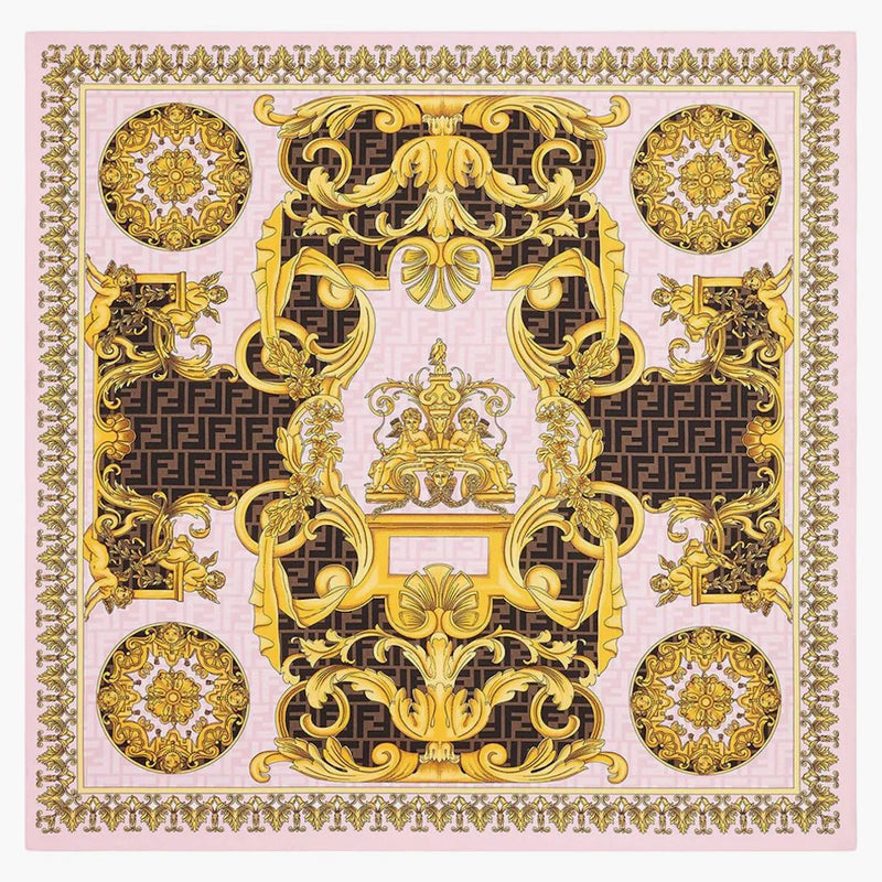 Fendi Fendace Silk Foulard Pink/Multicolor