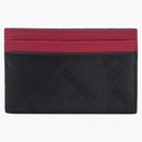 Fendi Leather Card Holder with FF Motif Black/Red