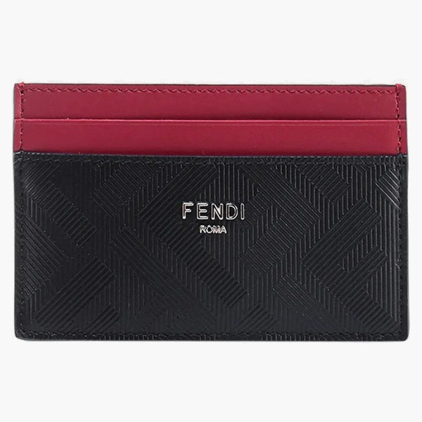 Fendi läderkortshållare med FF Motiv Black/Red