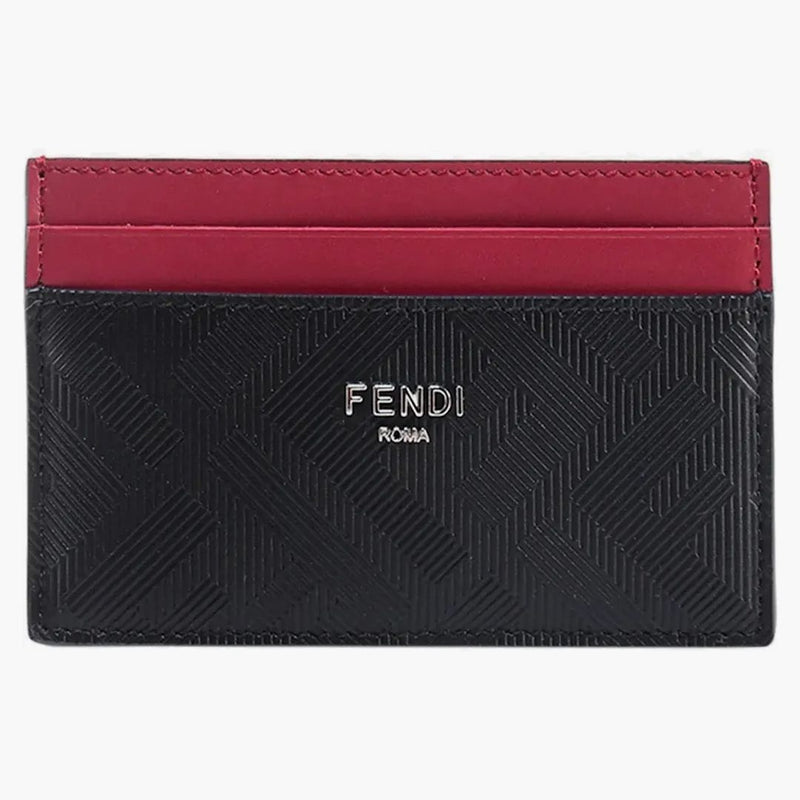 Fendi läderkortshållare med FF Motiv Black/Red