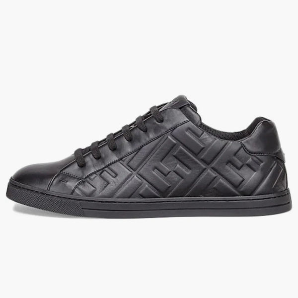 Fendi läder Low Topp trippelsvart