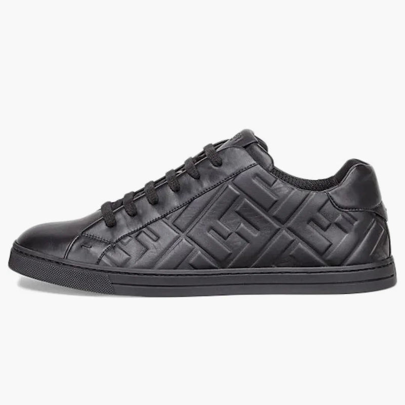 Fendi läder Low Topp trippelsvart