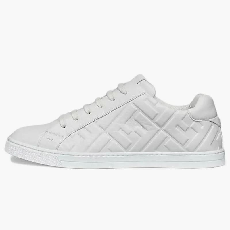Fendi läder Low Topp trippelvit