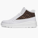 Fendi Leather Mid Top White Brown