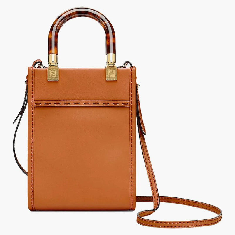 Fendi mini solsken shopper mörkbrun