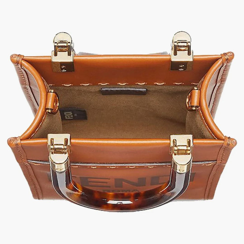 Fendi mini solsken shopper mörkbrun