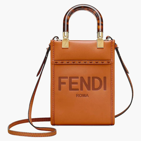 Fendi mini solsken shopper mörkbrun