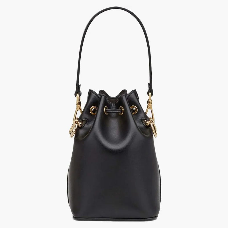 Fendi mon tresor läder mini hink väska svart