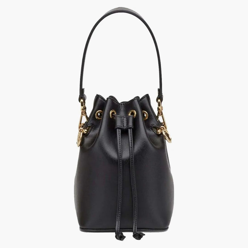 Fendi mon tresor läder mini hink väska svart