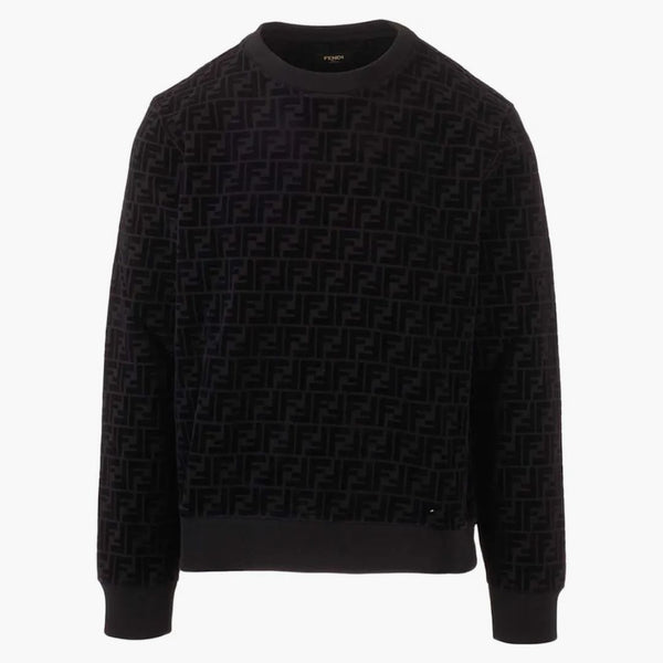 Fendi piqué sweatshirt svart