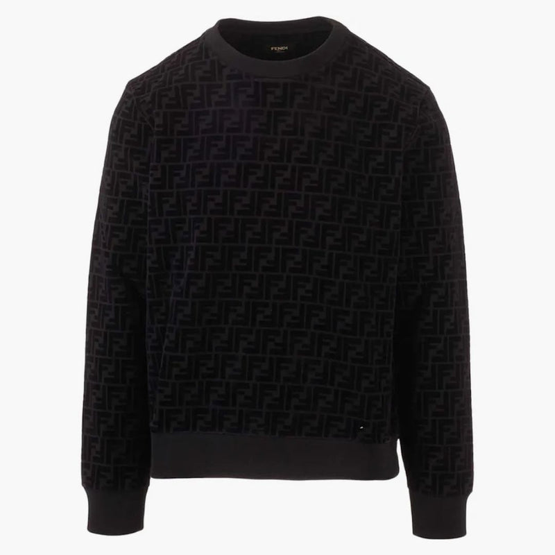 Fendi piqué sweatshirt svart