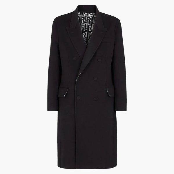 Fendi reversibel dubbelbröst ullrock svart