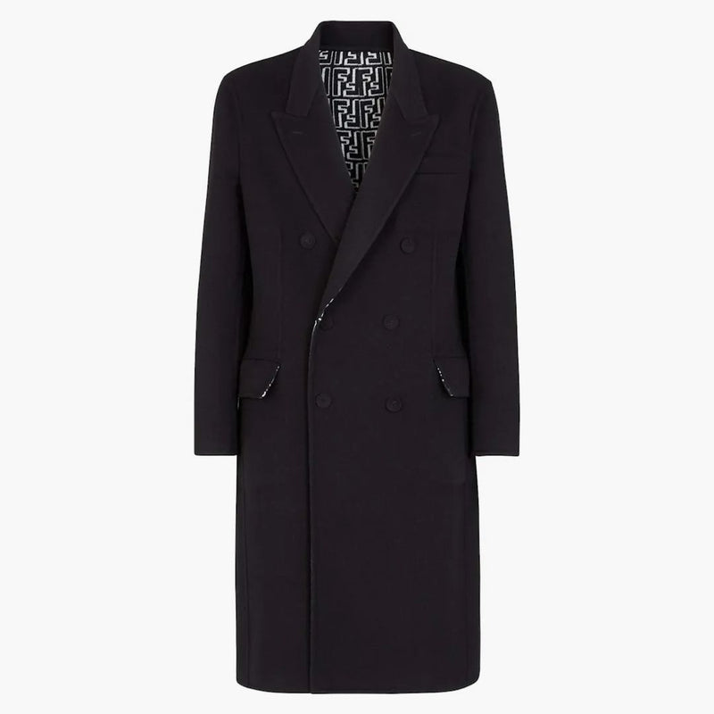 Fendi reversibel dubbelbröst ullrock svart