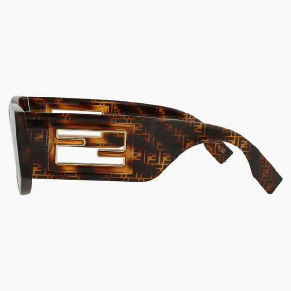 Fendi runda solglasögon mönster brun (FE40109i-54-55e)