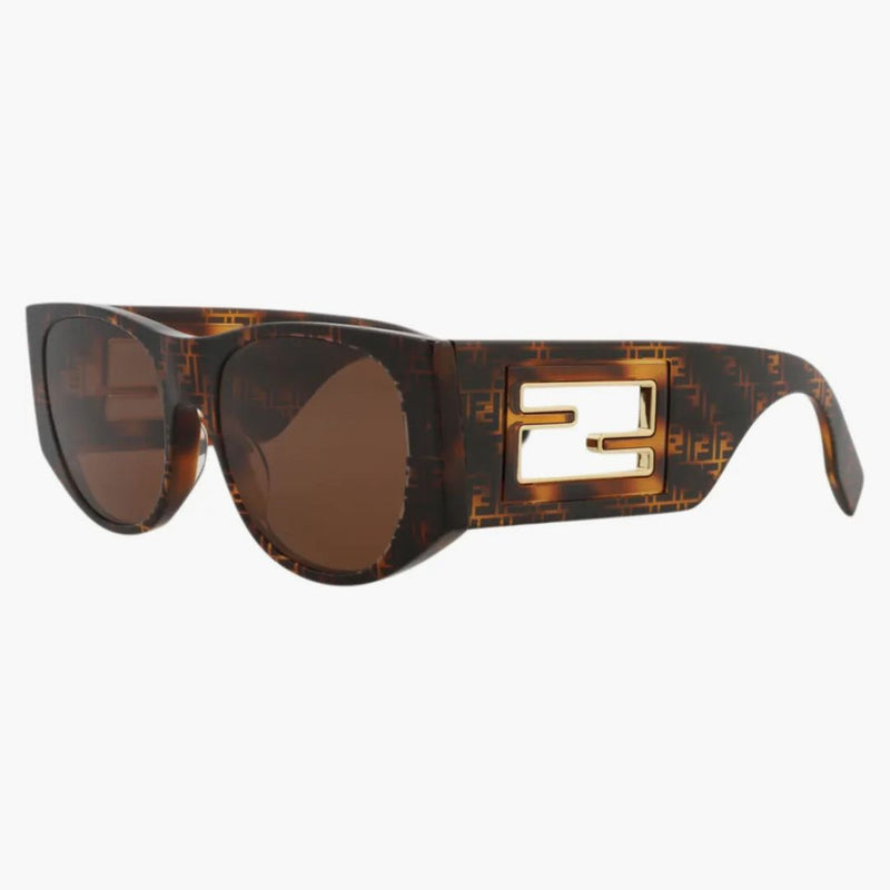 Fendi Round Sunglasses Pattern Brown (fe40109i-54-55e)