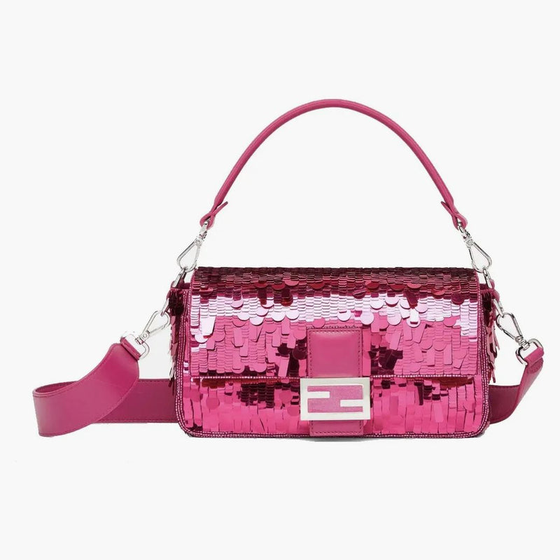 Fendi paljettbaguettrosa