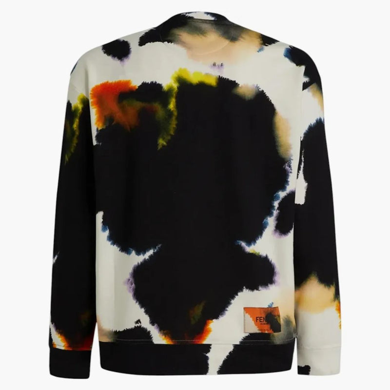 Fendi Spotted Motif Printed Jersey Sweatshirt Multicolor