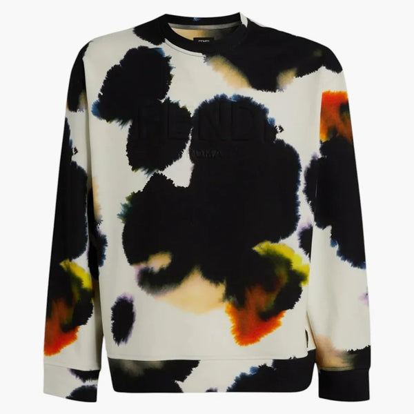 Fendi Spotted Motif Printed Jersey Sweatshirt Multicolor