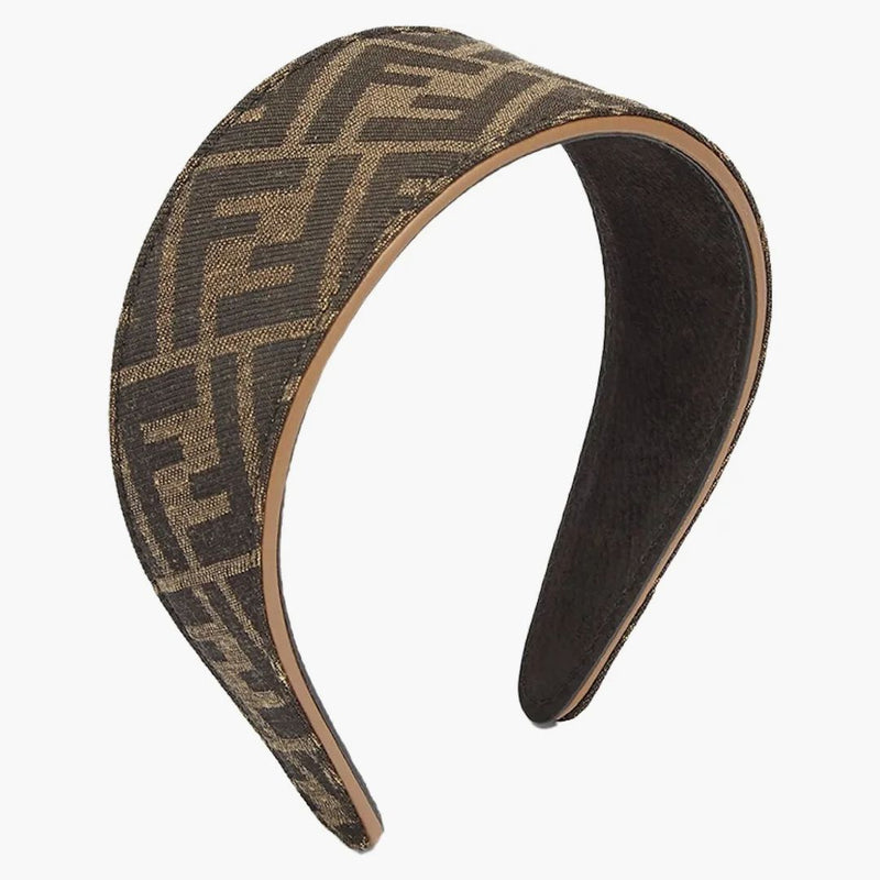Fendi styv pannband ff Jacquard Brown