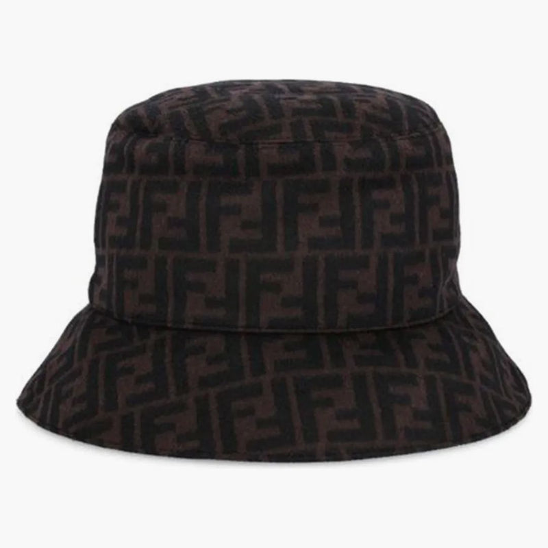 Fendi ull hink har ff motiv brun/svart
