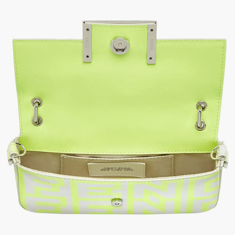 Fendi av Marc Jacobs Baguette telefonpåse vit/neon gul nappa läderpåse